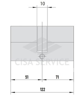 EVVA 4KS Цилиндровый механизм 122мм (51х71) ключ/ключ, латунь