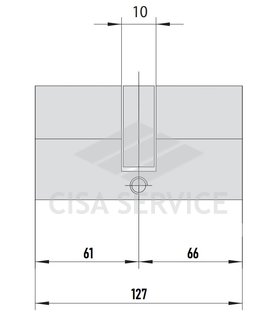 EVVA ICS Цилиндровый механизм 127мм (61х66) ключ/ключ, никель