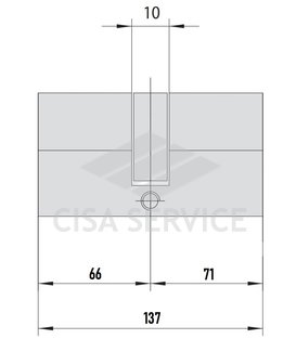 EVVA 4KS Цилиндровый механизм 137мм (66х71) ключ/ключ, никель