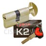 K20P0804040O15 K2 Securemme Цилиндровый механизм с перекодировкой 80мм(40х40) ключ/вертушка, латунь