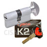 3200PCS40401X5 K2 Securemme Цилиндровый механизм с перекодировкой 80мм(40х40) ключ/вертушка, никель