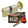 3200POL45451X5 K2 Securemme Цилиндровый механизм с перекодировкой 90мм(45х45) ключ/вертушка, латунь