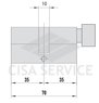 3100PCS35351X5 K1 Securemme Цилиндровый механизм с перекодировкой 70мм(35х35) ключ/вертушка, никель