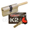3200QOL30601X5 K2 Securemme Цилиндровый механизм с перекодировкой 90мм(60х30) ключ/дл.шток, латунь
