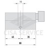 ABUS KD6MM Z45/K35 KD W/5 LONG KEY цилиндровый механизм 80мм(45х35) ключ/вертушка (латунь)