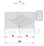 EVVA ICS Цилиндровый механизм 102мм (46х56) ключ/вертушка, никель