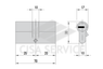 M12R410 ABUS цилиндровый механизм 70мм(35х35) ключ/ключ (никель)